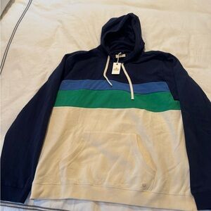 Marine Layer Multicolor Hoodie - Navy, Blue, Green, and Cream
